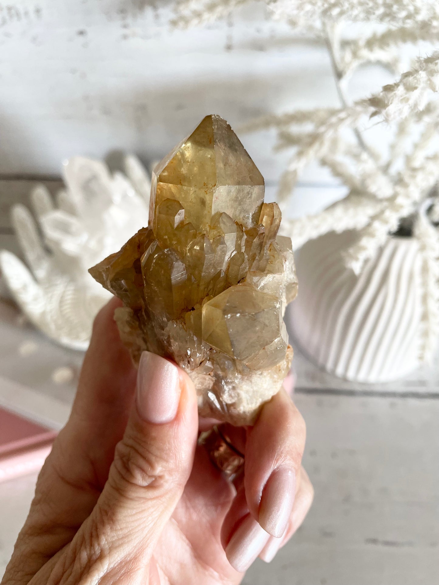 Natural Pineapple Citrine Cluster Point