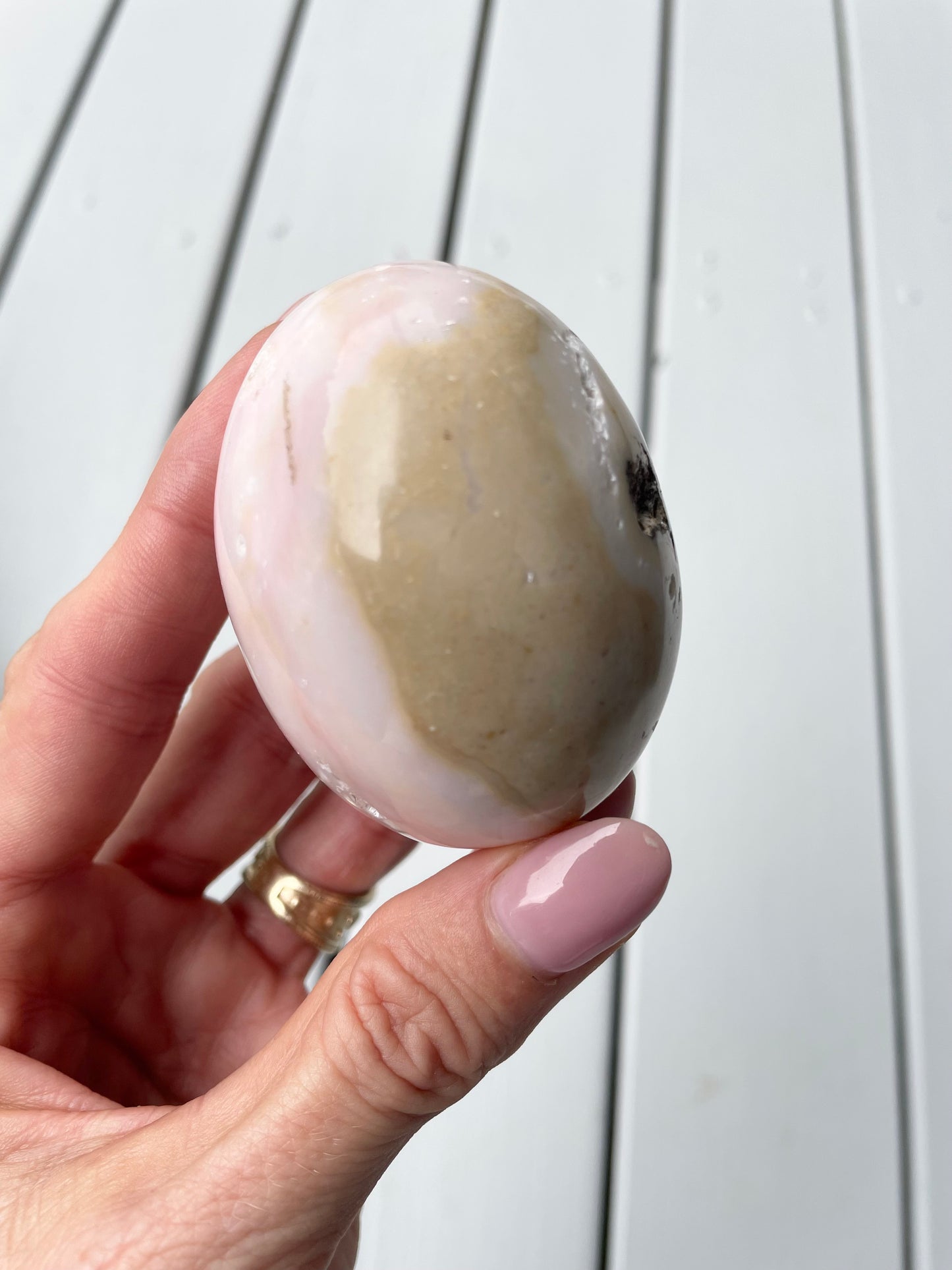 Pink Opal Egg with holder