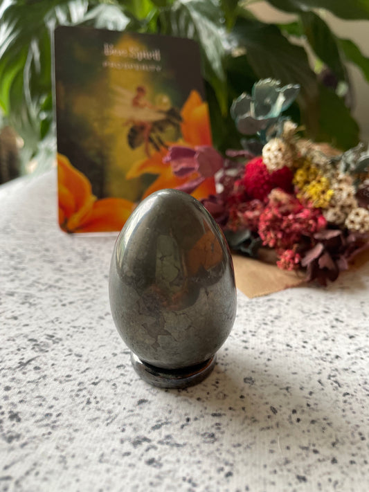 Pyrite Egg Includes Hematite Ring