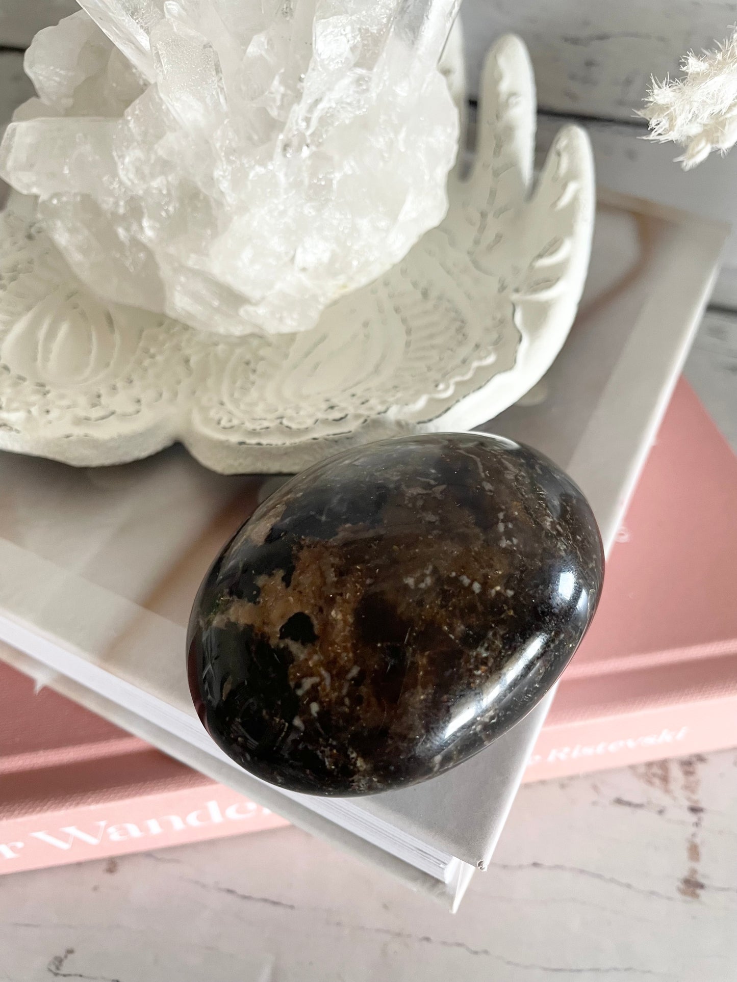 Black Opal Pillow /Palm Stone