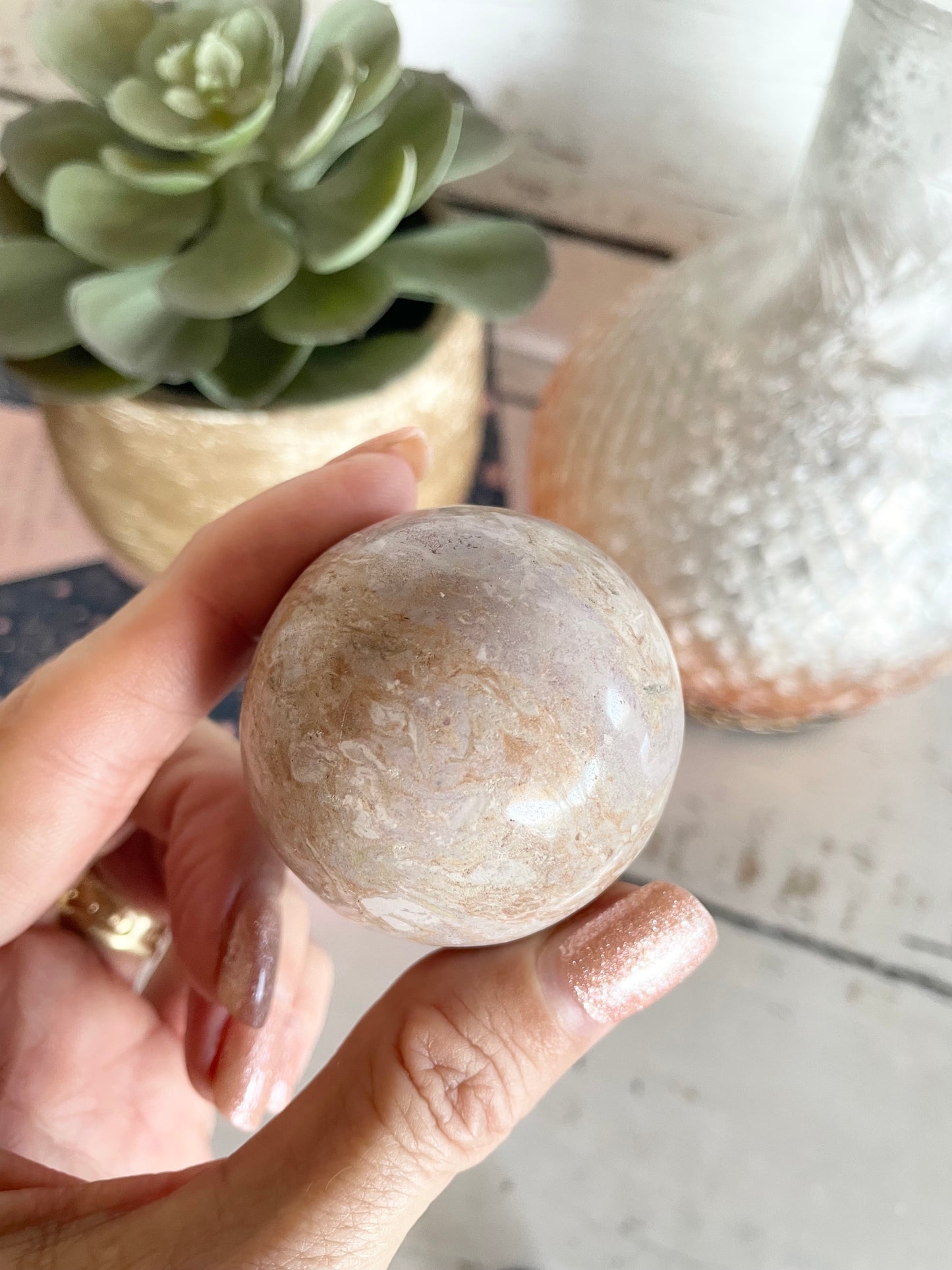 Phosphosiderite / Hope Stone Sphere Includes Holder