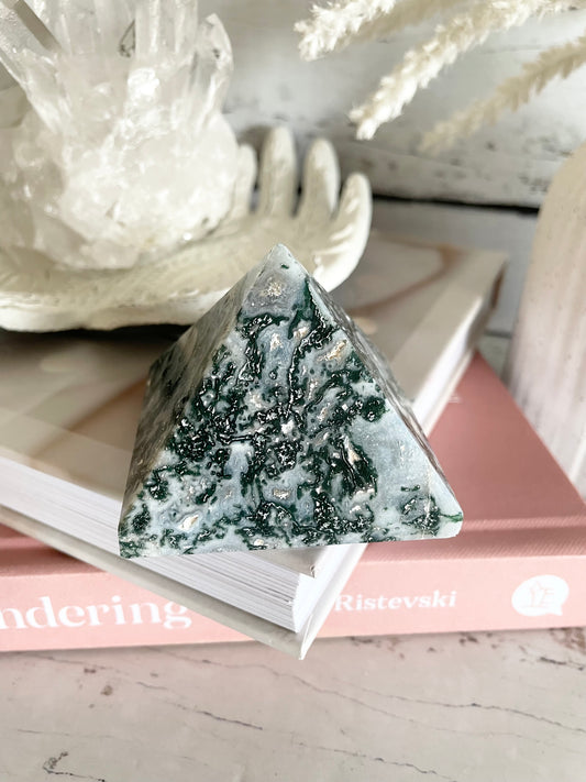 Moss Agate Pyramid