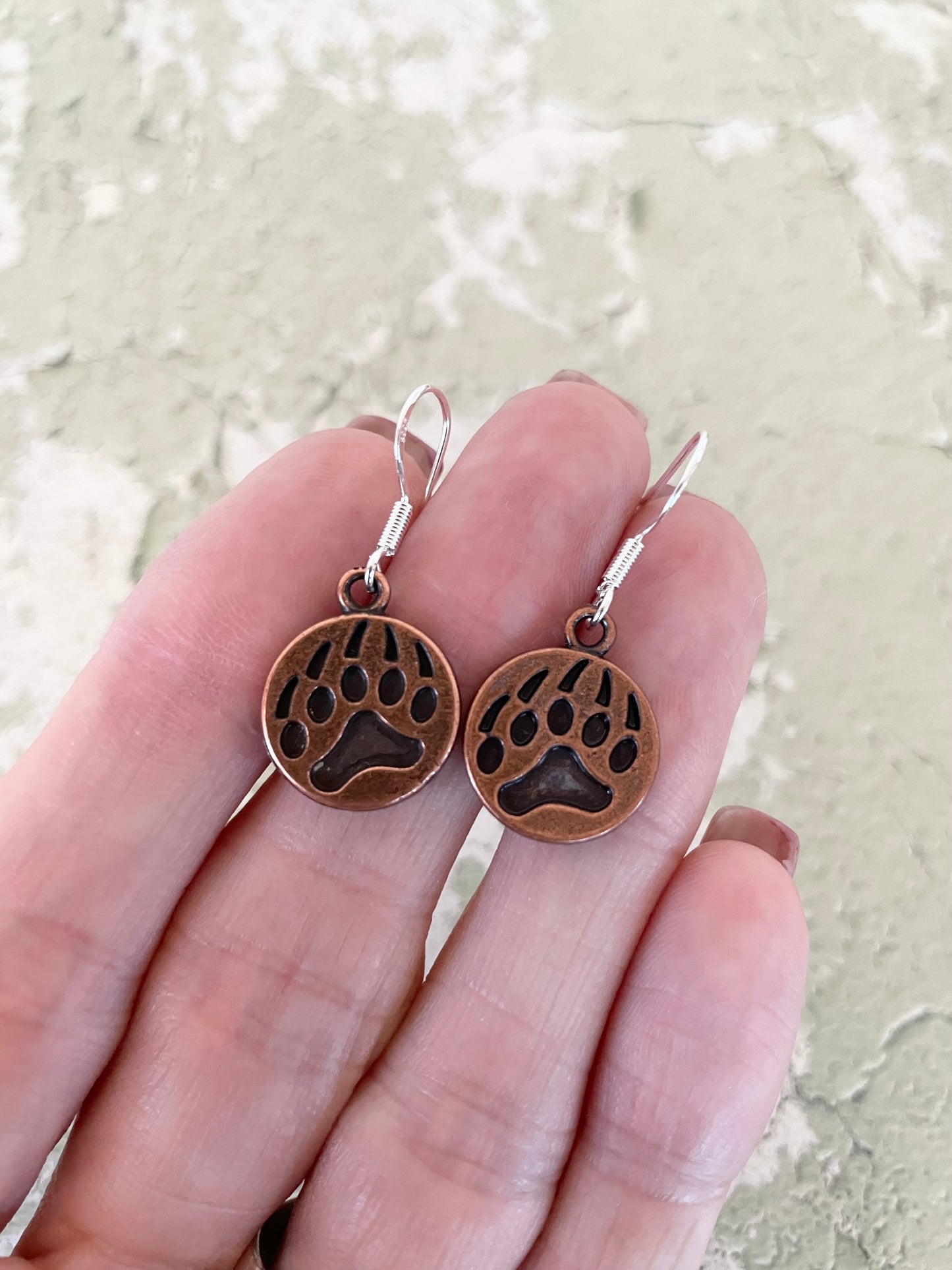 Copper Dangles - Bear Paw