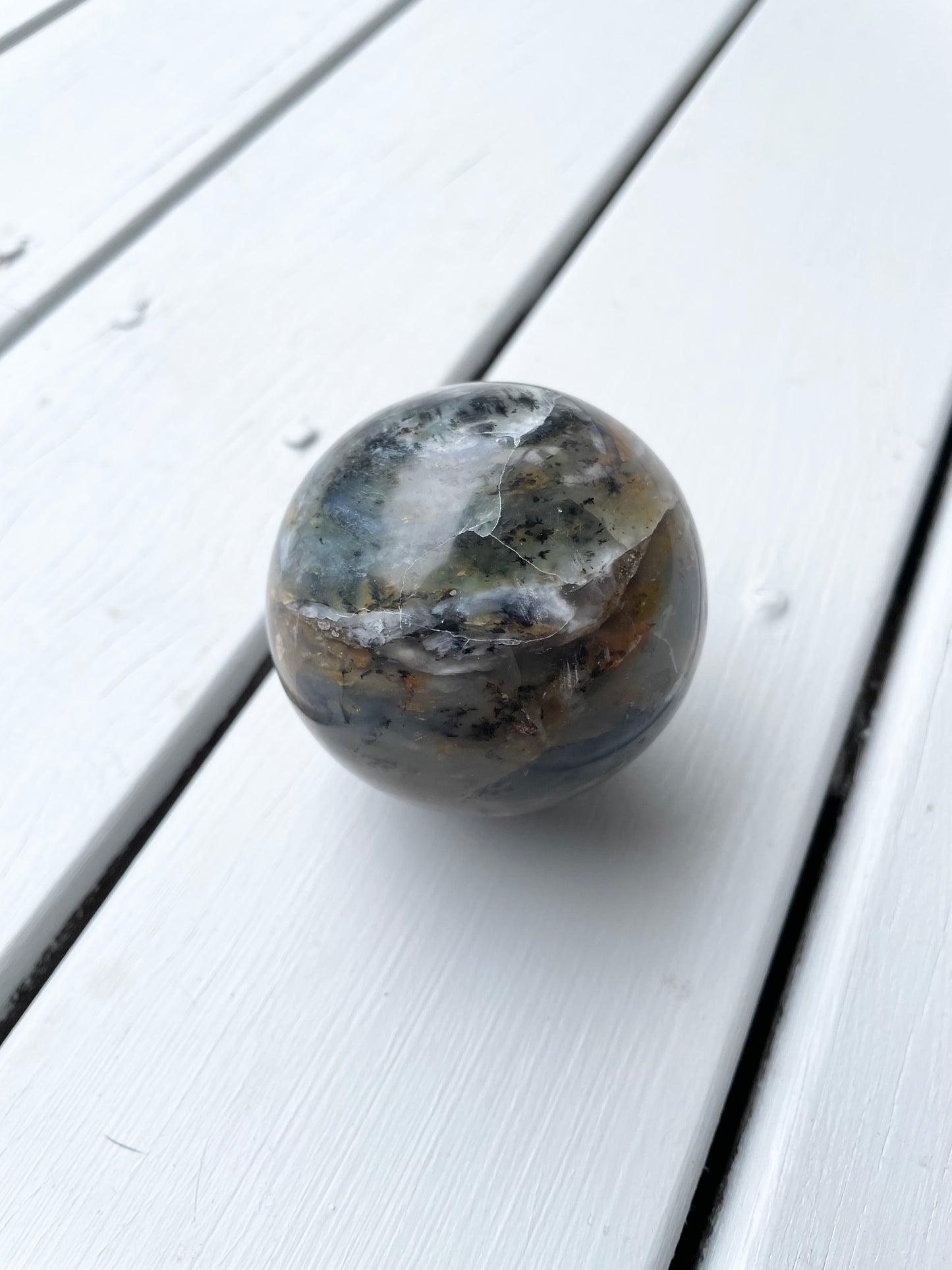Peruvian Blue Opal Sphere with holder