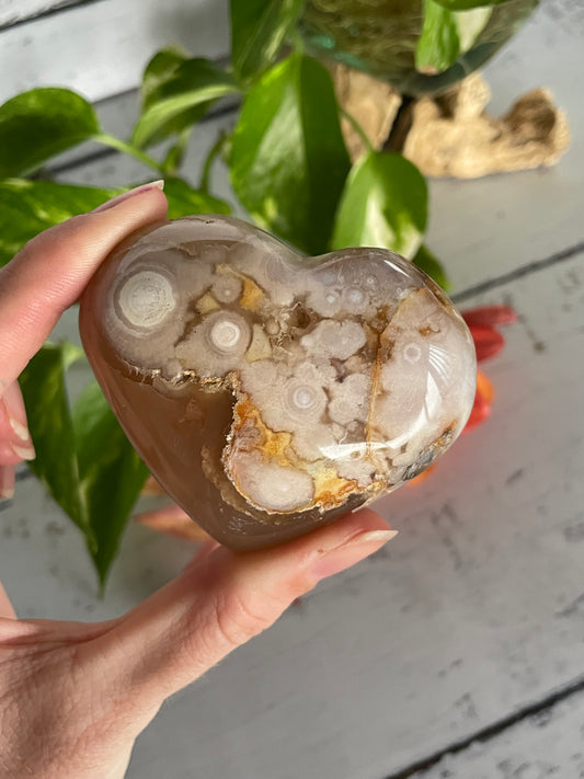 Flower Agate Heart