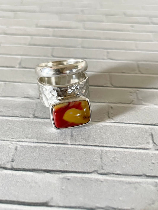Mookaite Silver Ring ~ size 6.5
