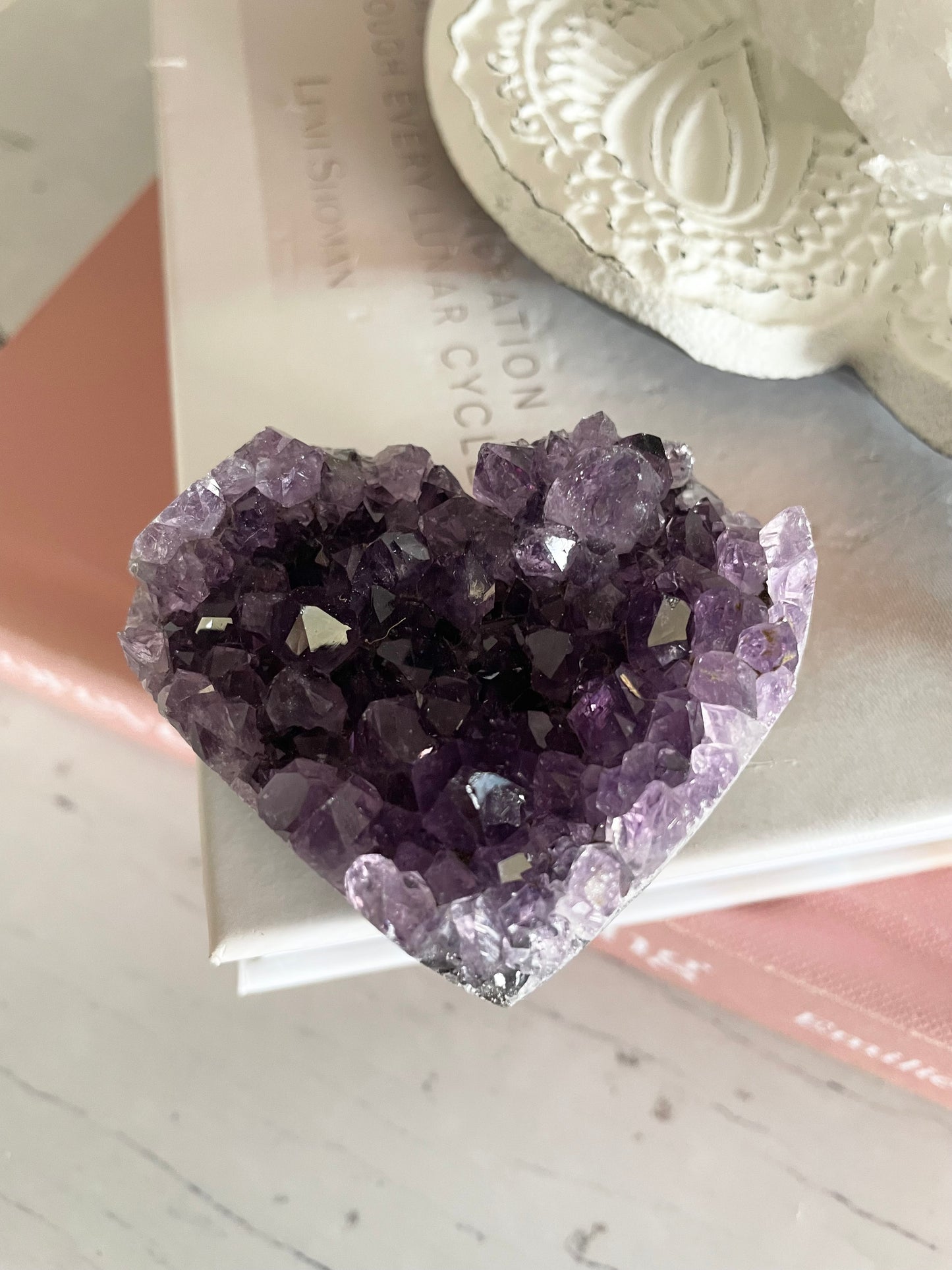 Amethyst Cluster Heart