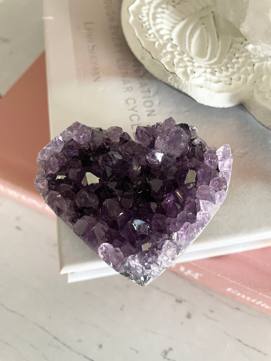 Amethyst Cluster Heart