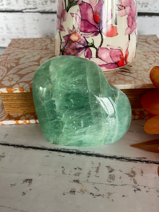 Green Fluorite Heart