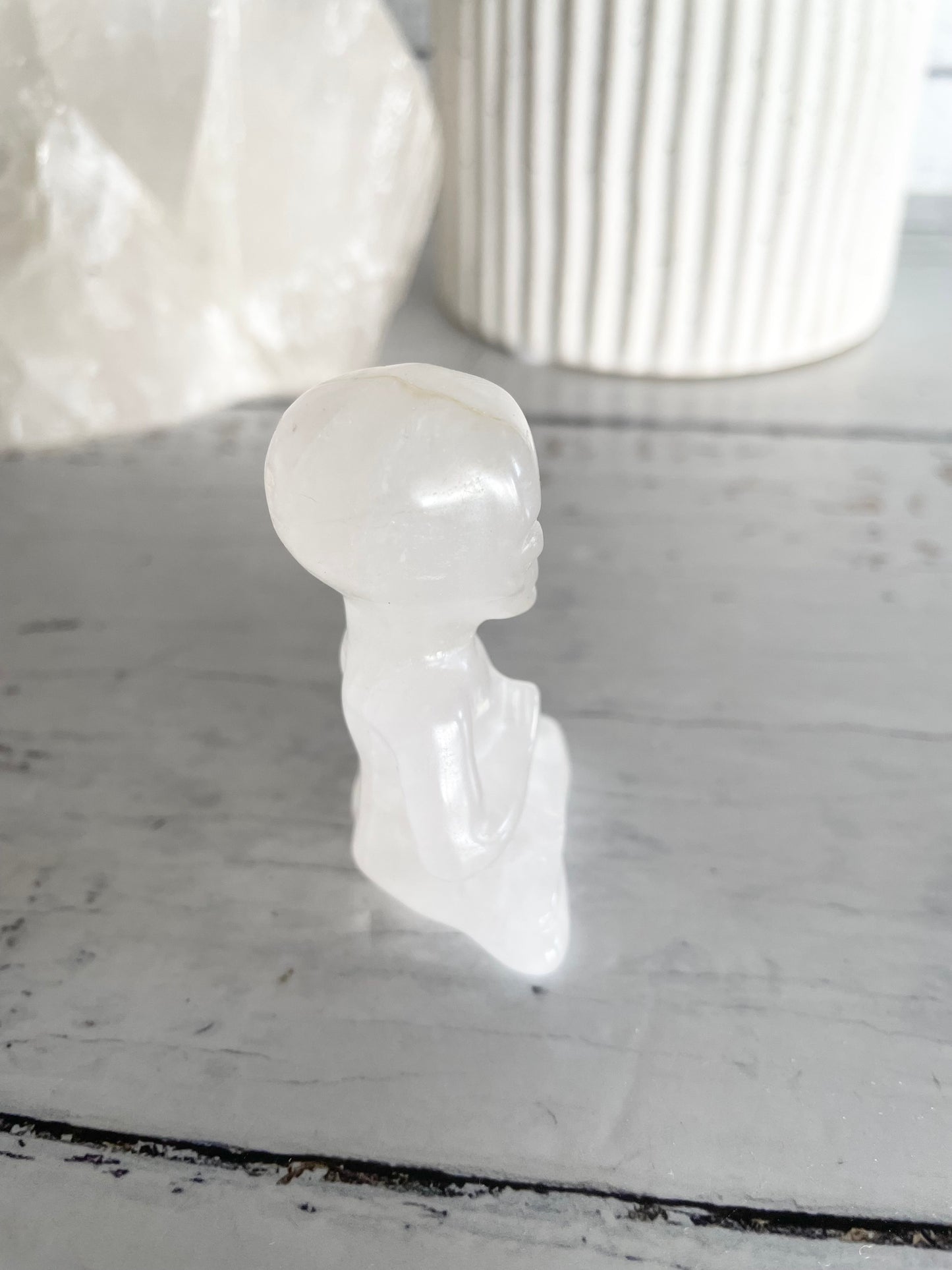 Meditating Alien ~ Clear Quartz