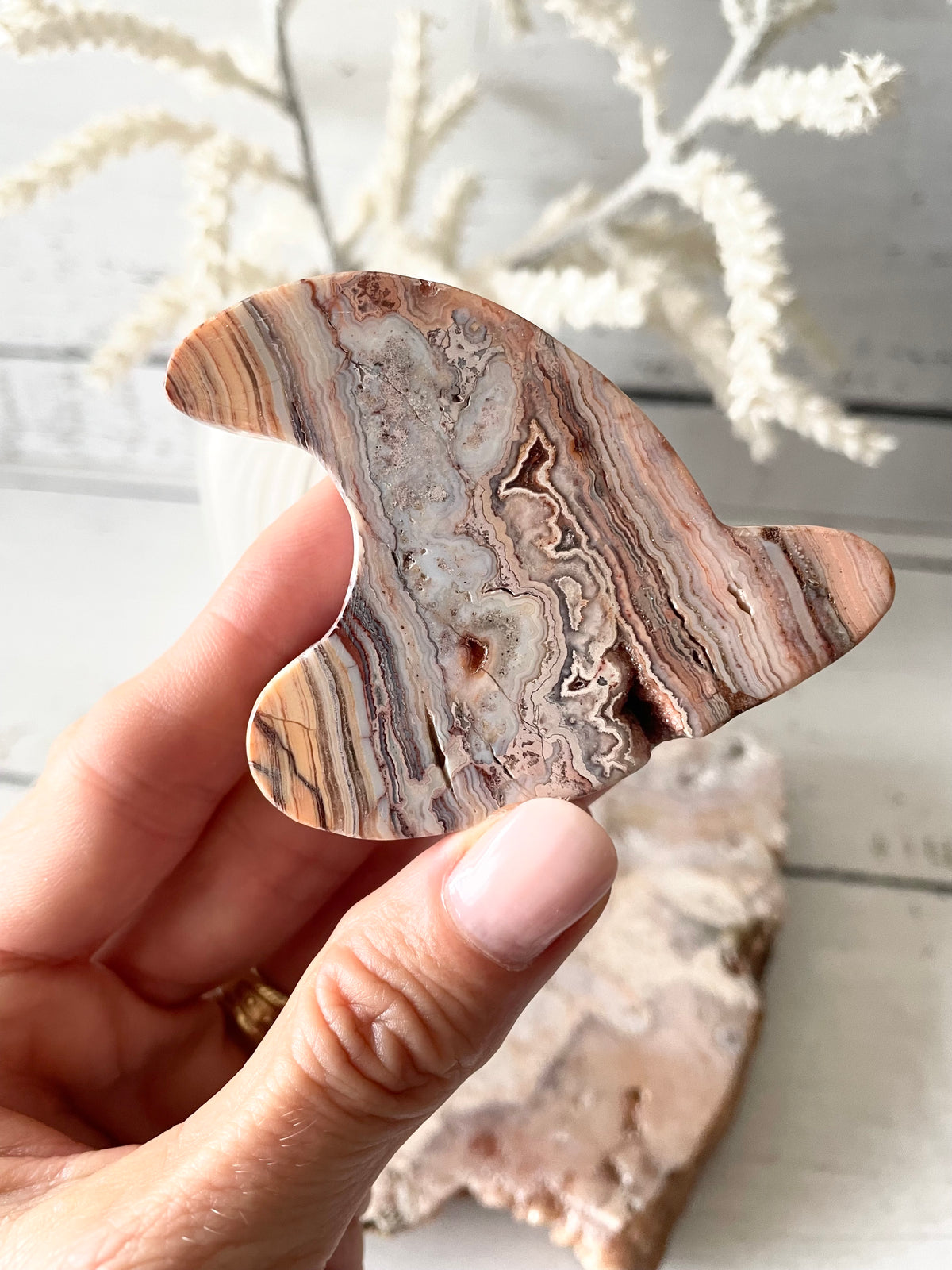 Mexican Pink Crazy Lace Agate Witch Hat