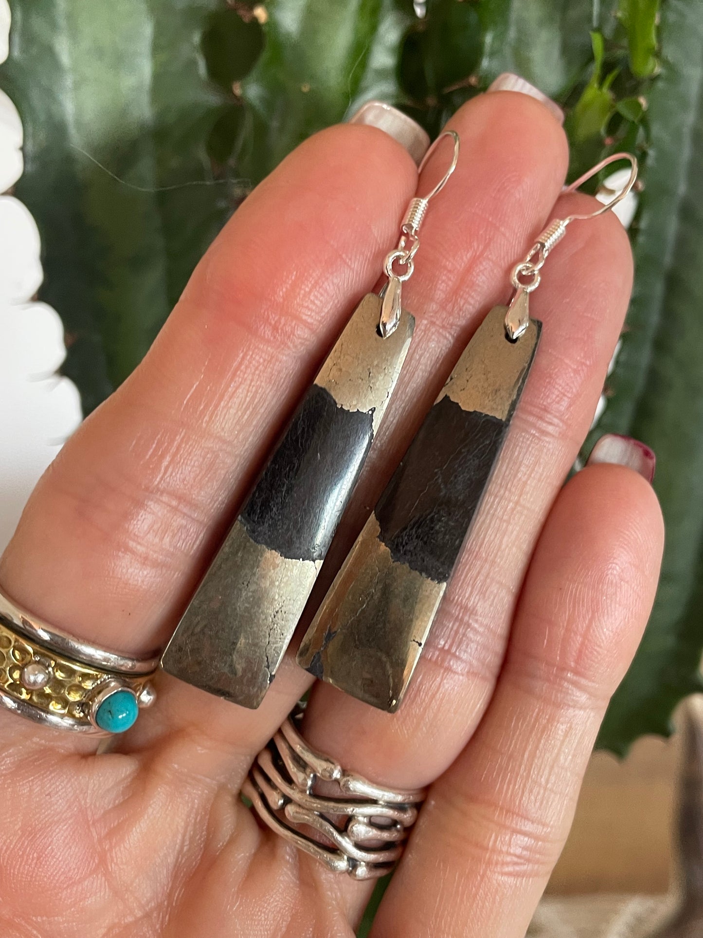 Apache Tears/Pyrite Dangles ~ SweetGrass Studio