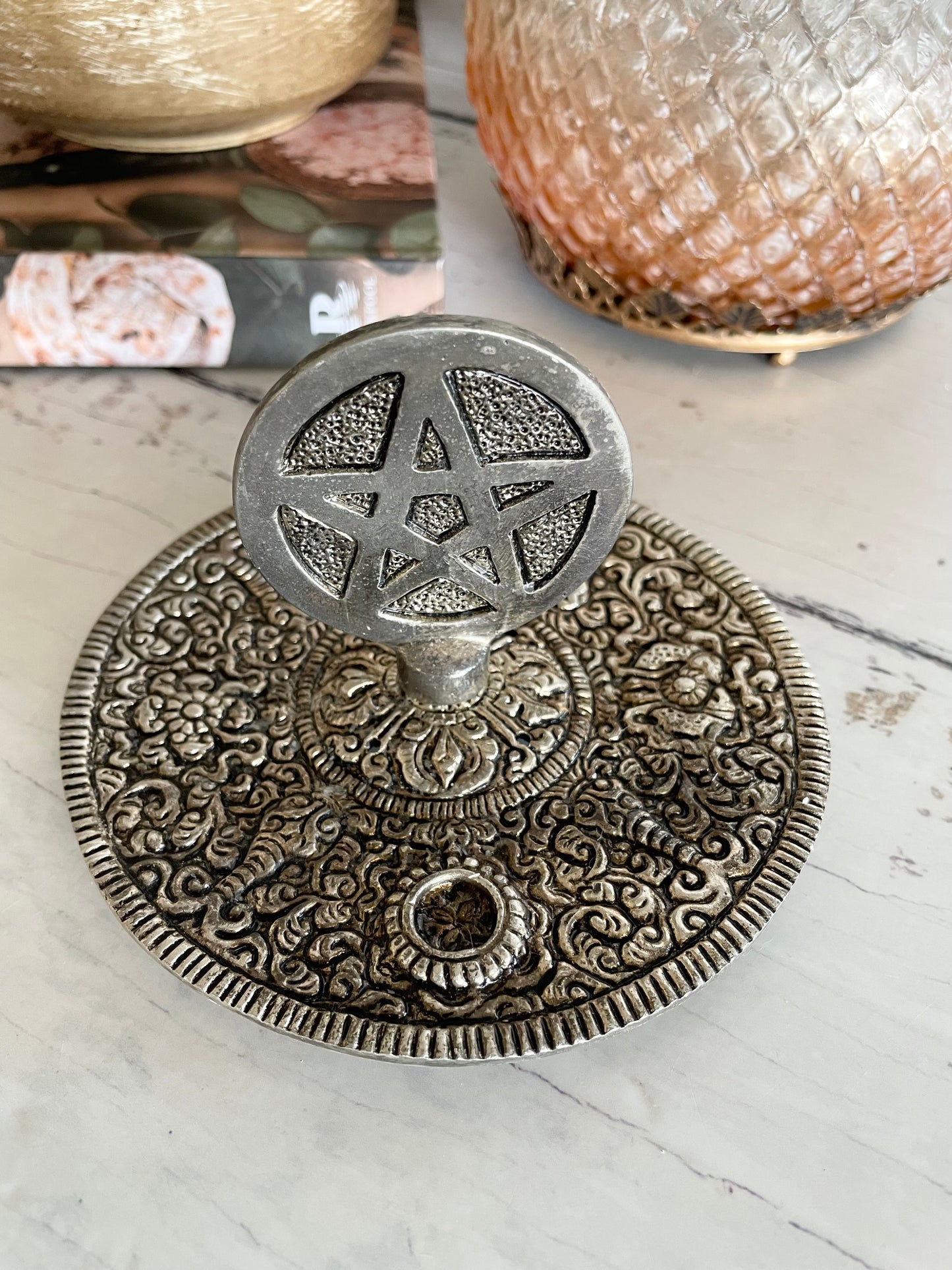 Incense Cone Holder - Flower/Pentacle