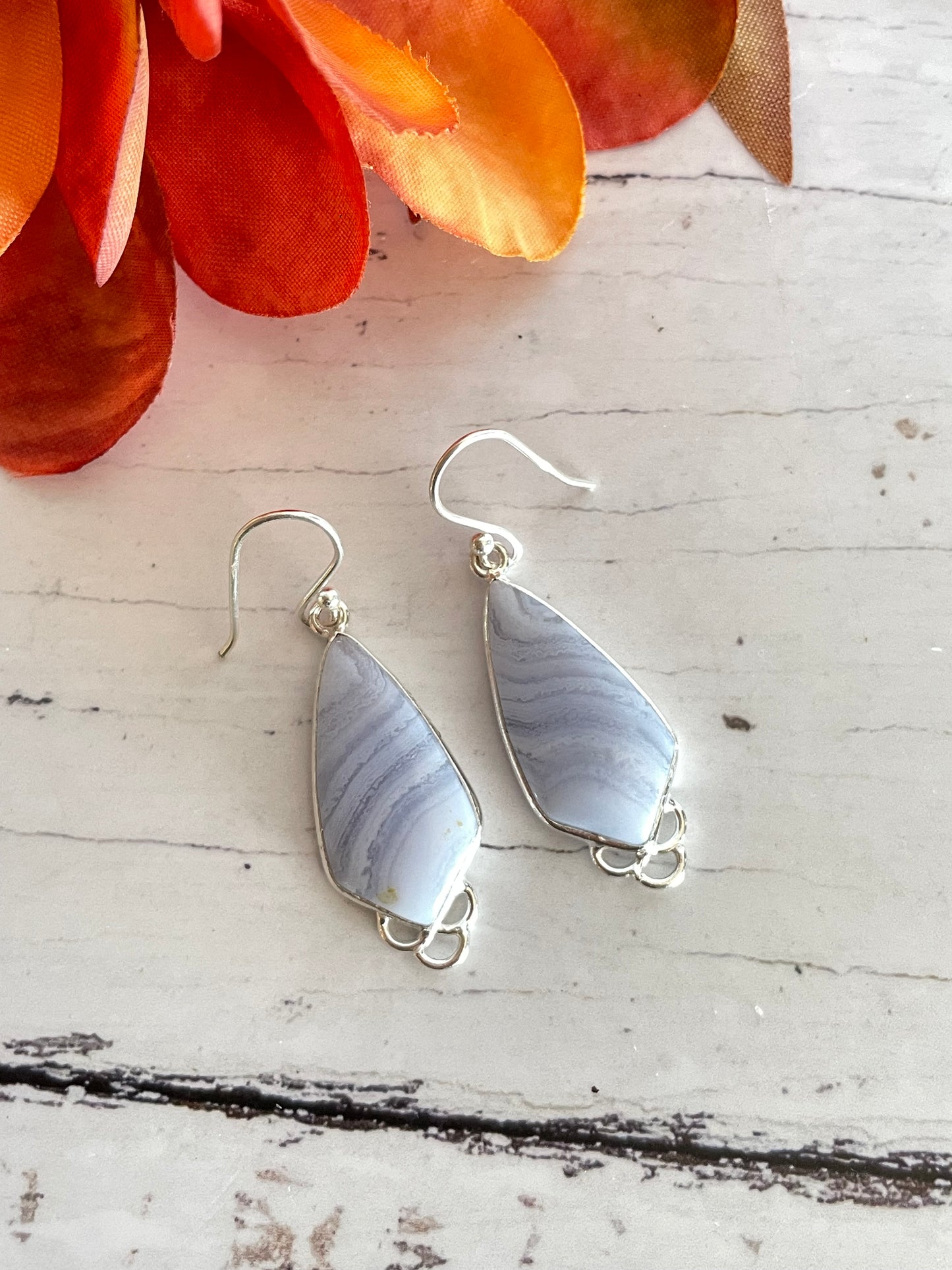 Blue Lace Agate Dangles