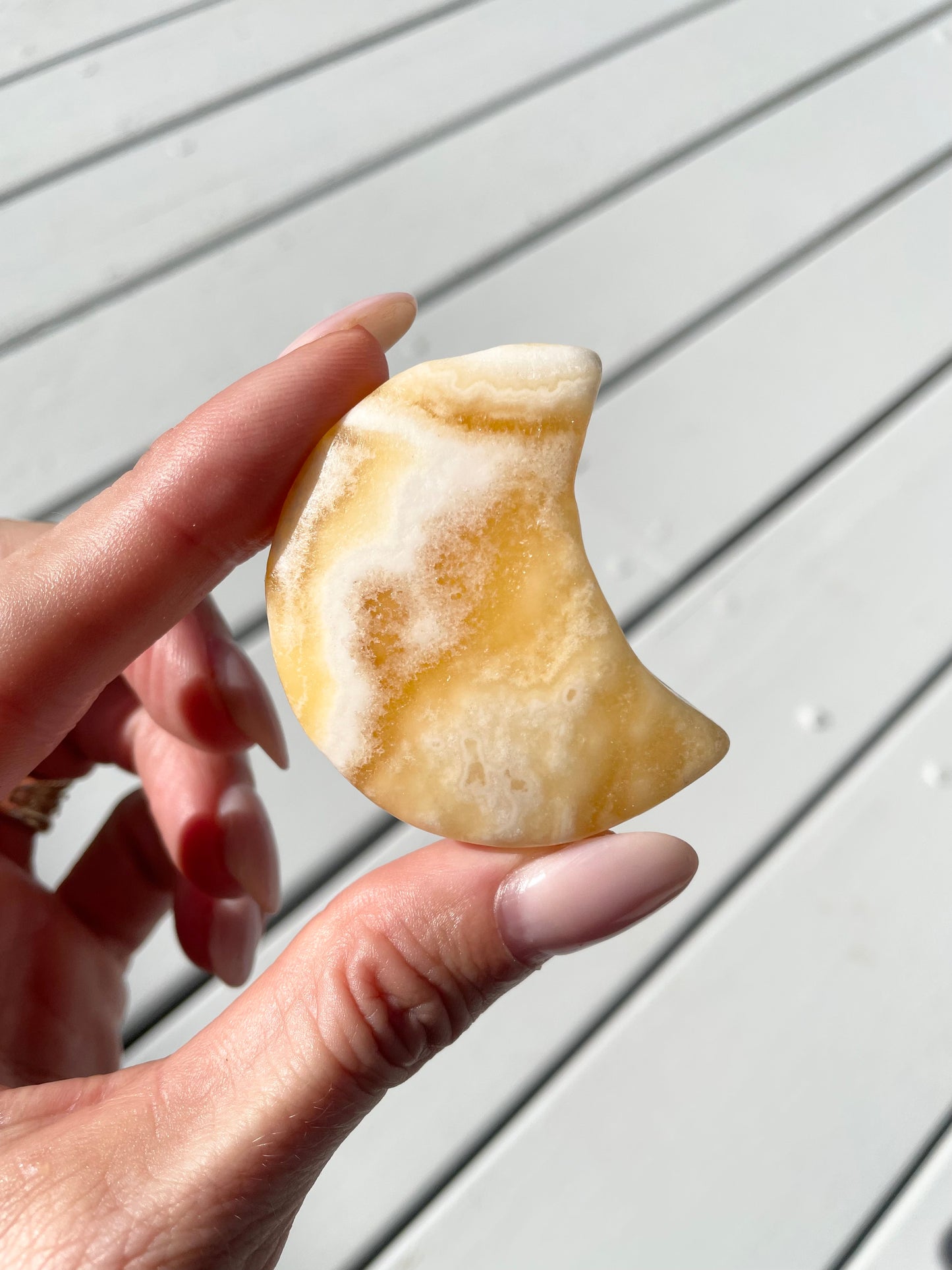 Orange Calcite Moon