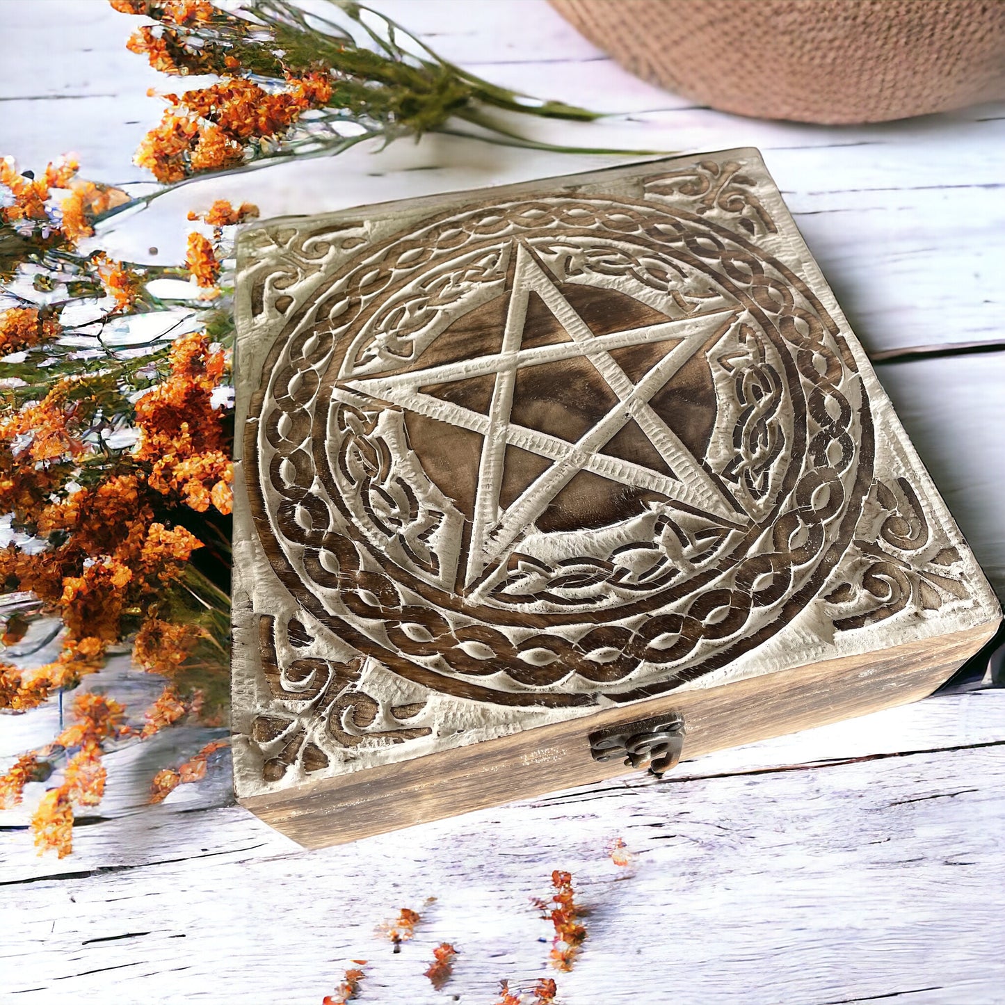 Wooden Trinket Box ~ Pentacle