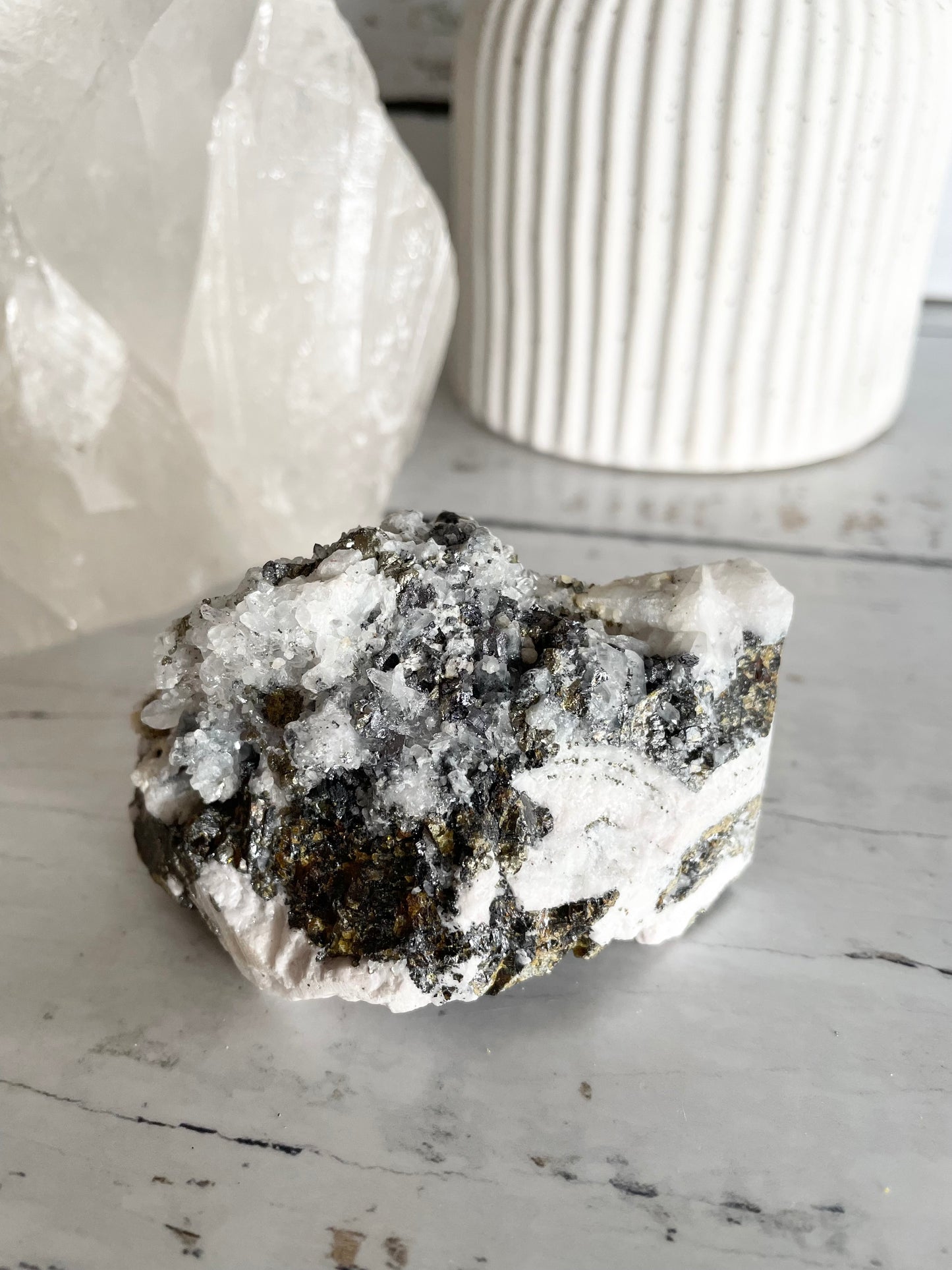 Quartz Pyrite Cluster