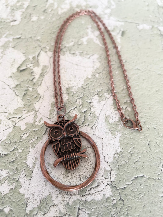 Copper Necklace - Wise Owl