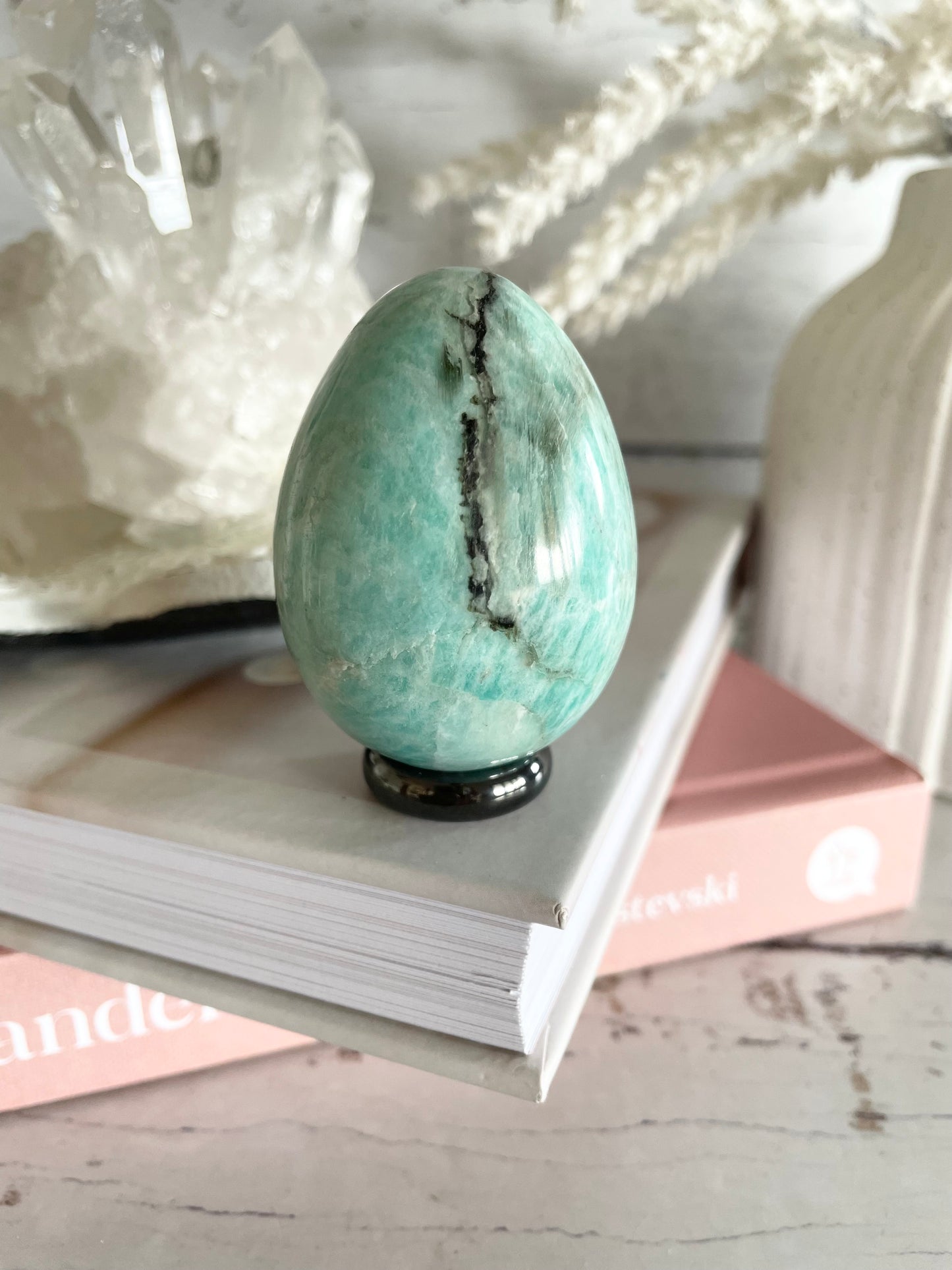 Amazonite Egg with holder