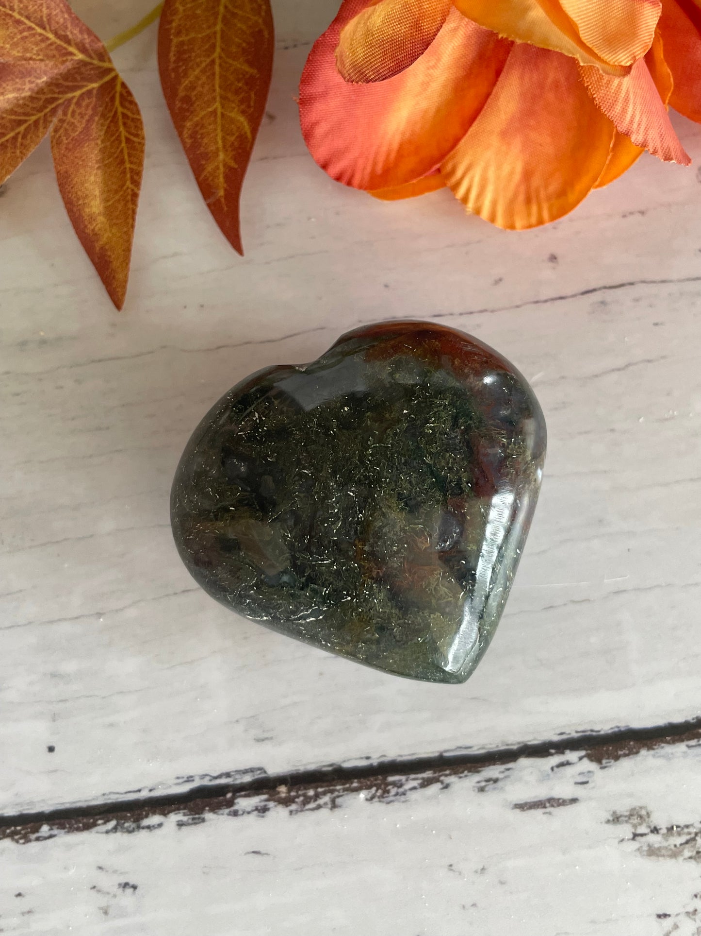 Moss Agate Heart