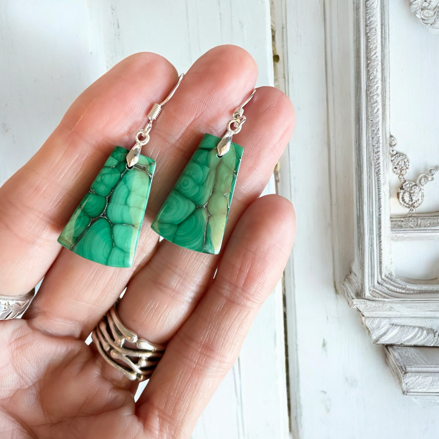 Sweetgrass Studio ~ Malachite Dangles