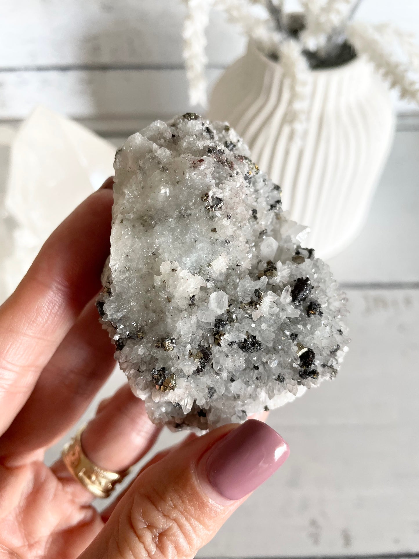 Quartz Pyrite Cluster