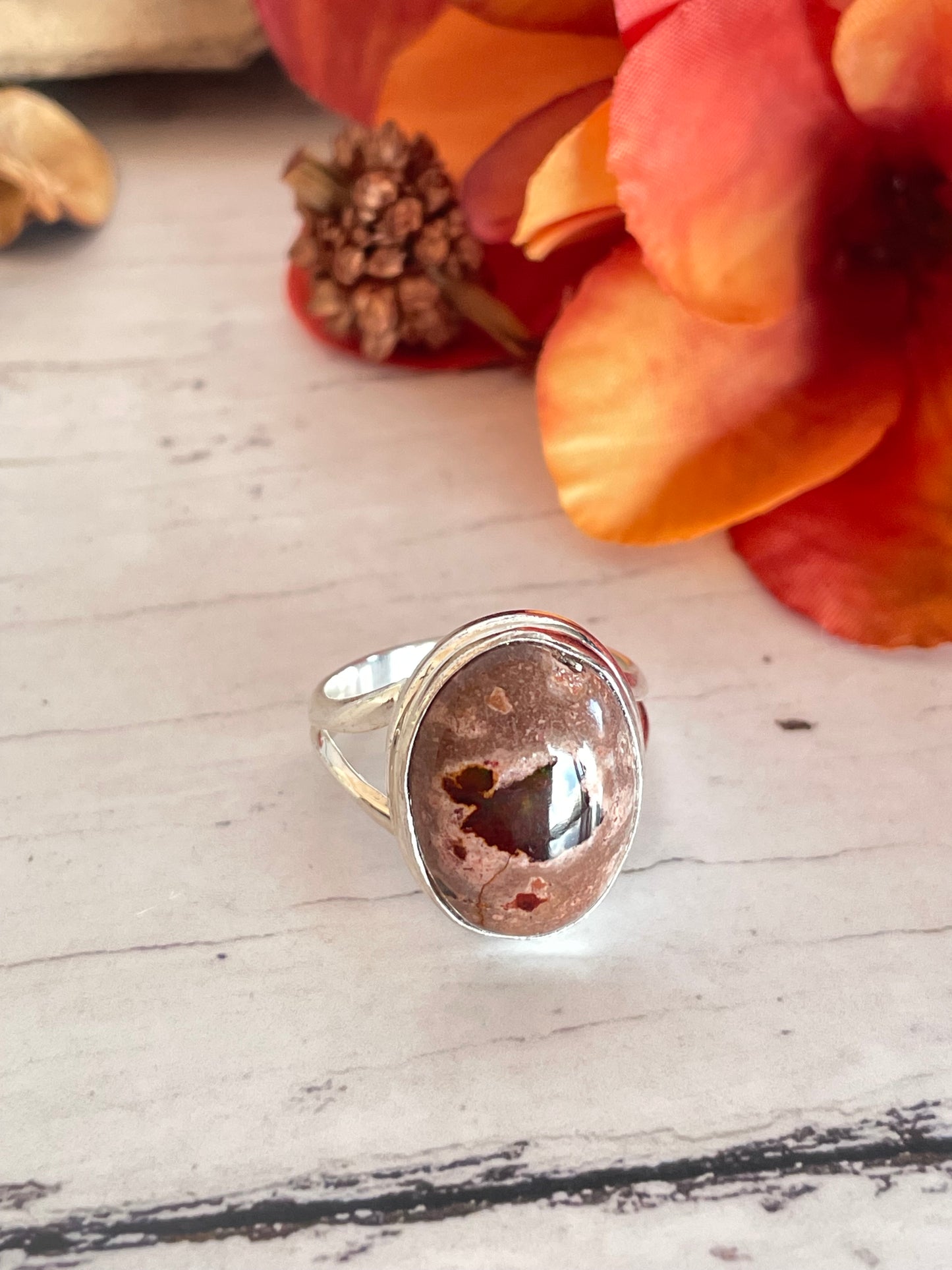 Mexican Fire Opal Silver Ring