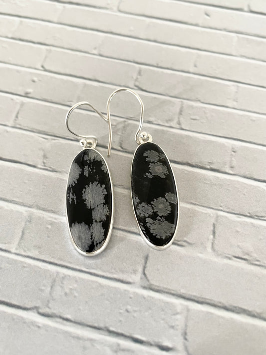 Snowflake Obsidian Dangles