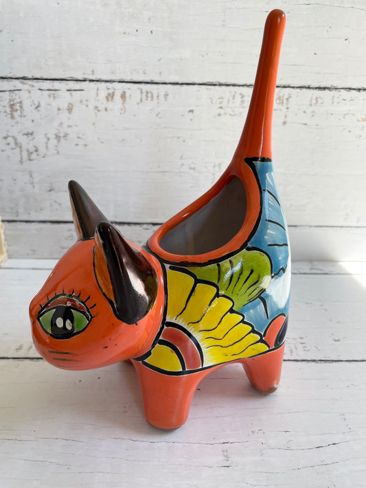 Talavera Cat Planter Pot