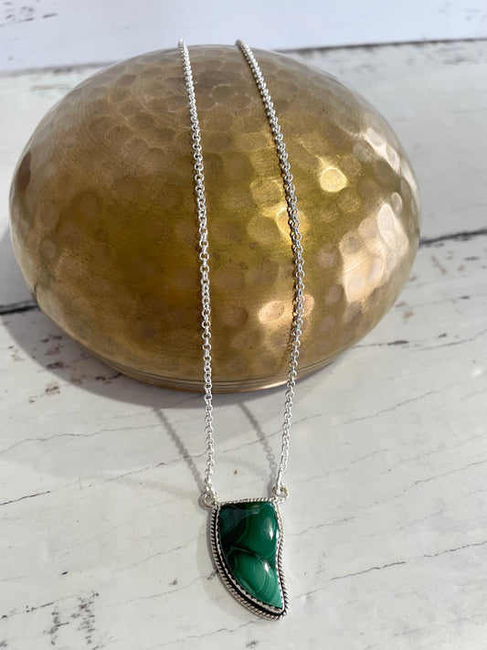 Malachite Silver Necklace