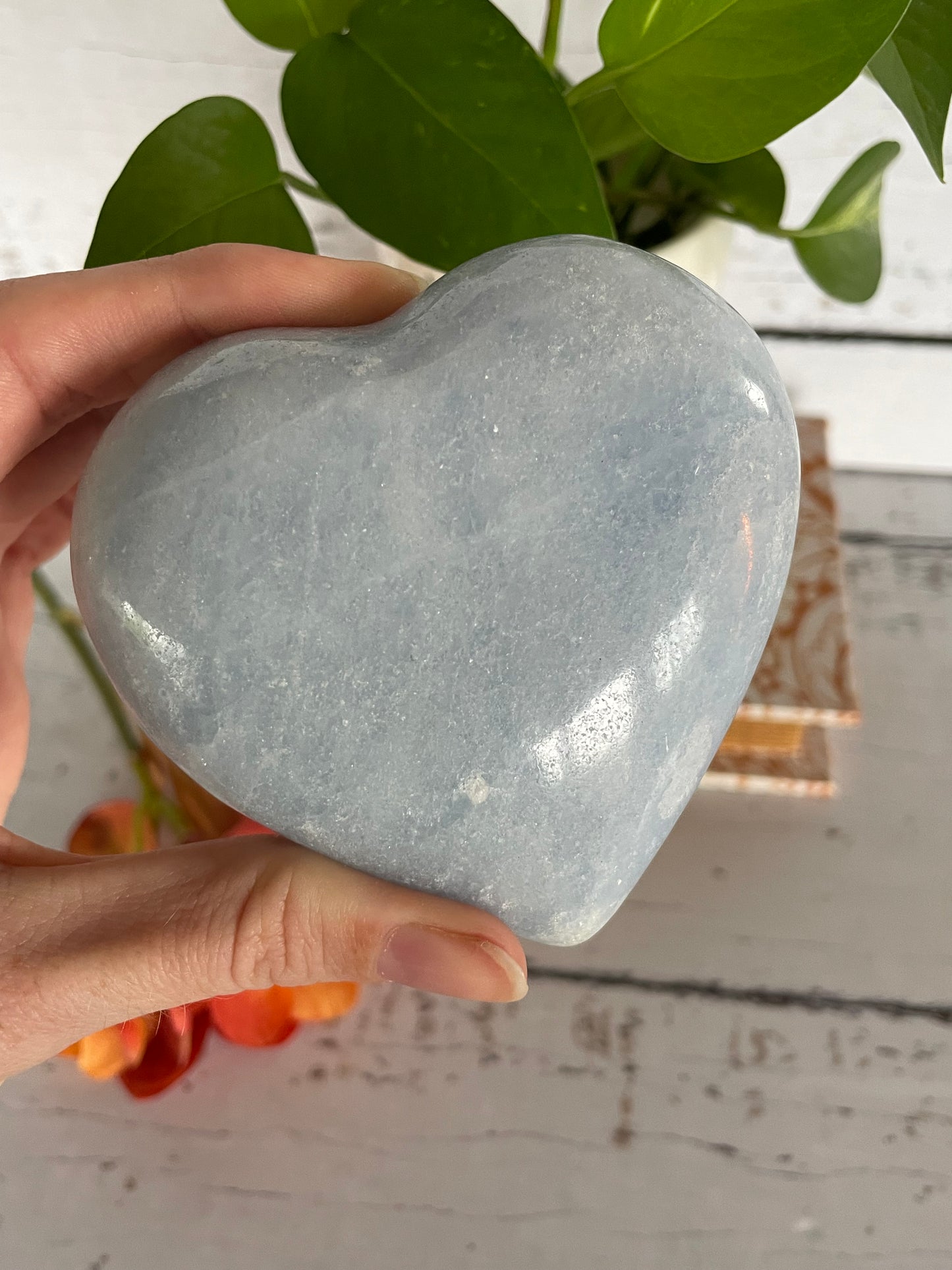 Blue Calcite Heart