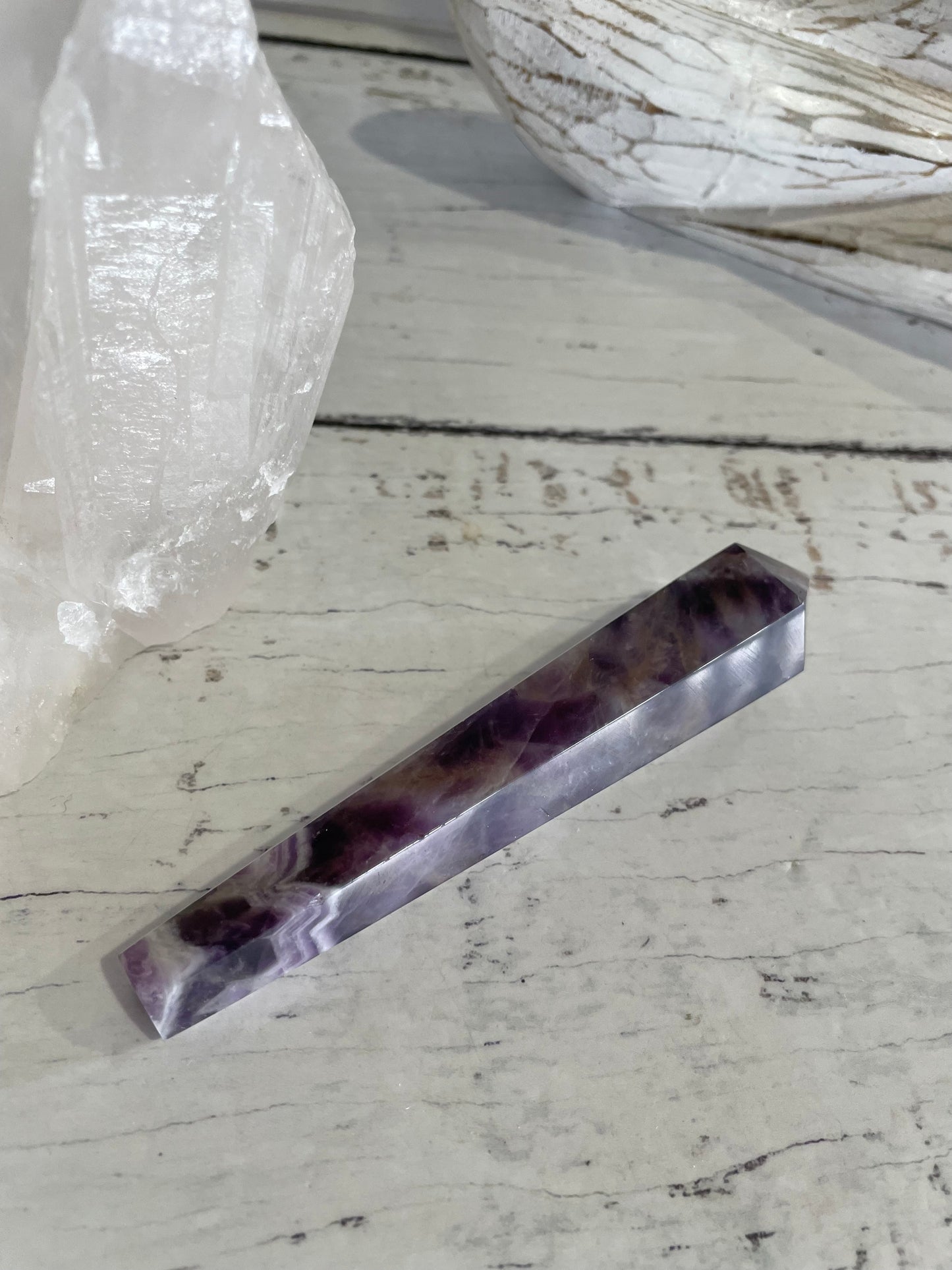 Chevron Dream Amethyst Torch/Point