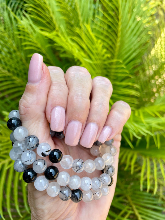 Tourmaline in Quartz Healing Bracelet