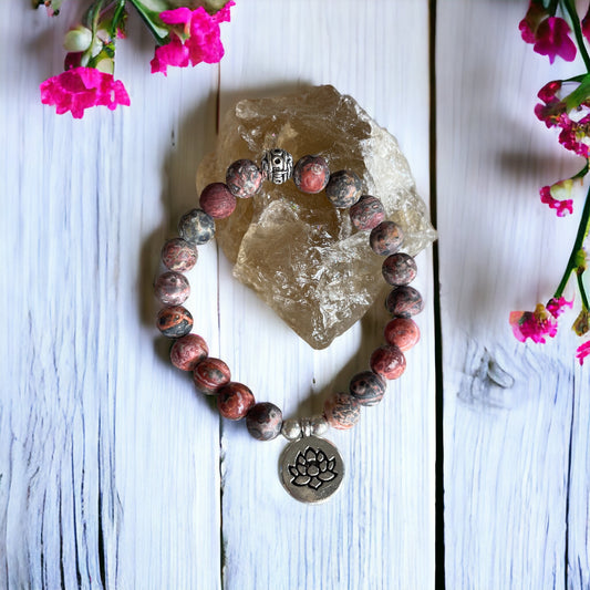 Frosted Leopard Skin Jasper Healing Bracelet ~ Journey