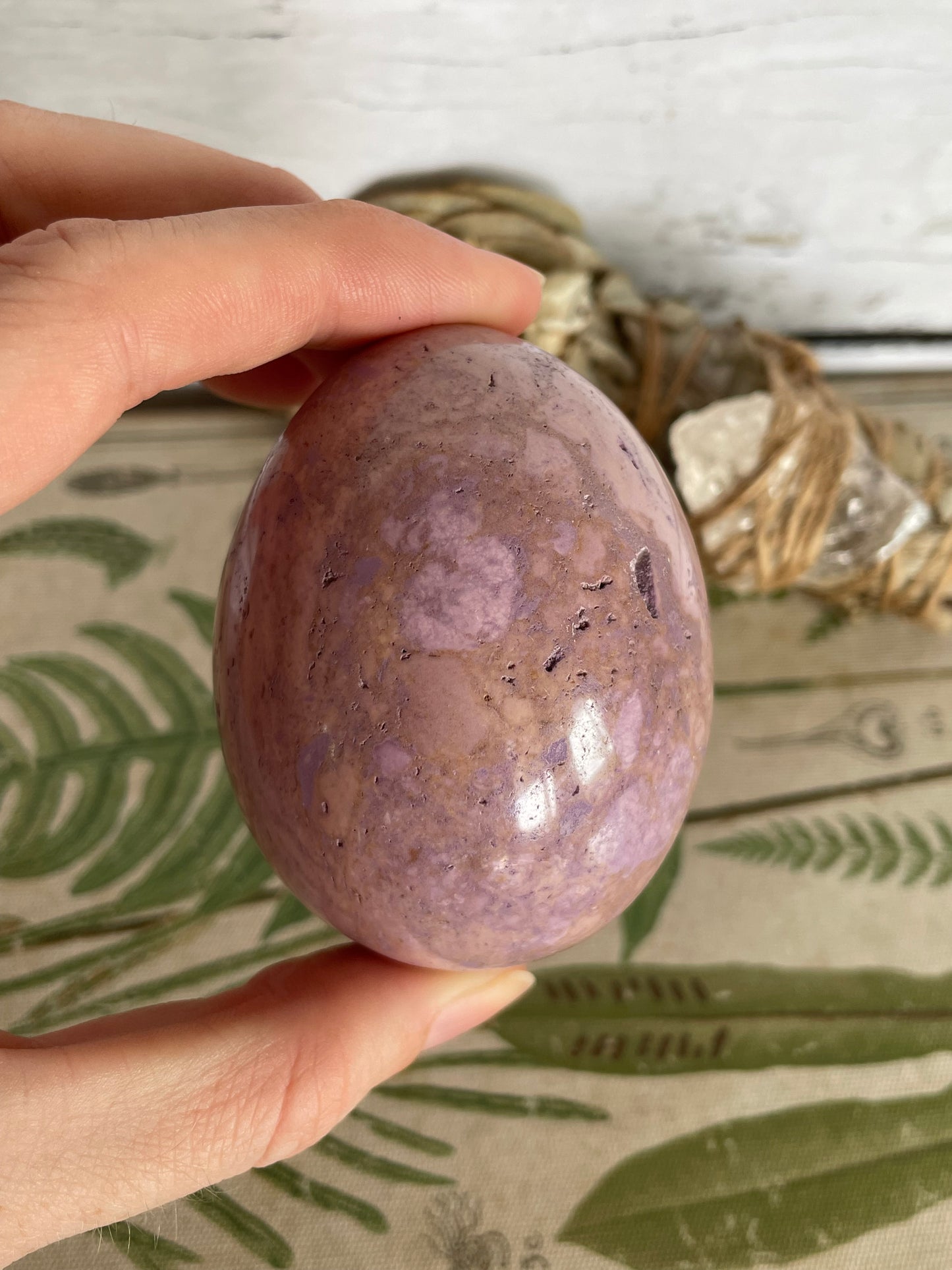 Phosphosiderite/Hope Stone Egg Includes Hematite Ring