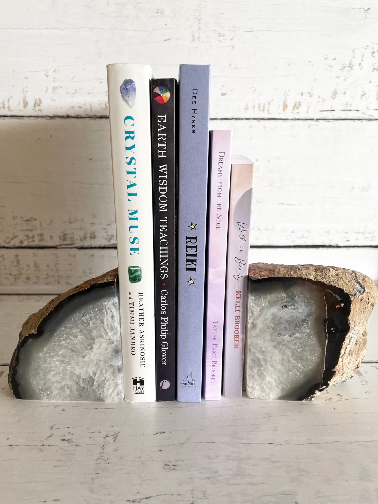 Agate Geode Book Ends ~ Black