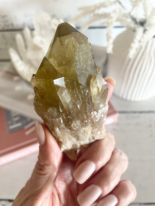 Natural Pineapple Citrine Cluster Point
