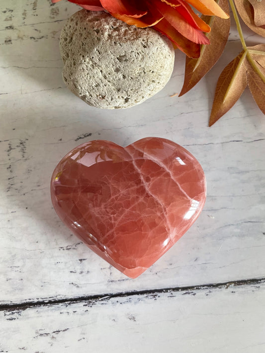 Rose Calcite Heart