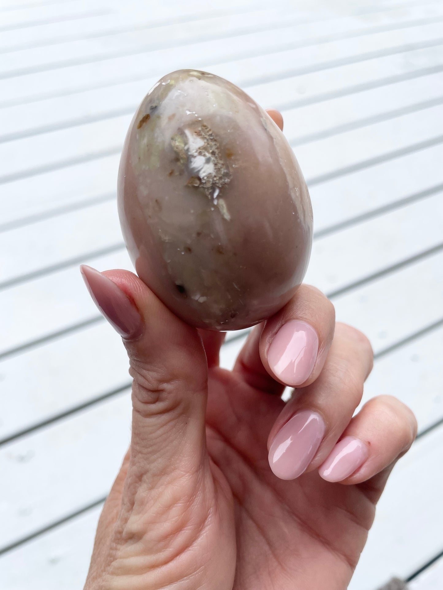 Pink Opal Egg with holder