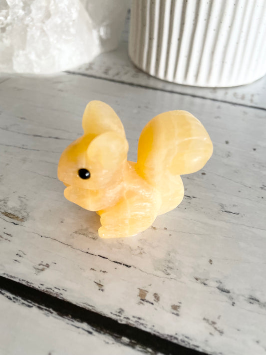 Yellow Calcite Squirrel