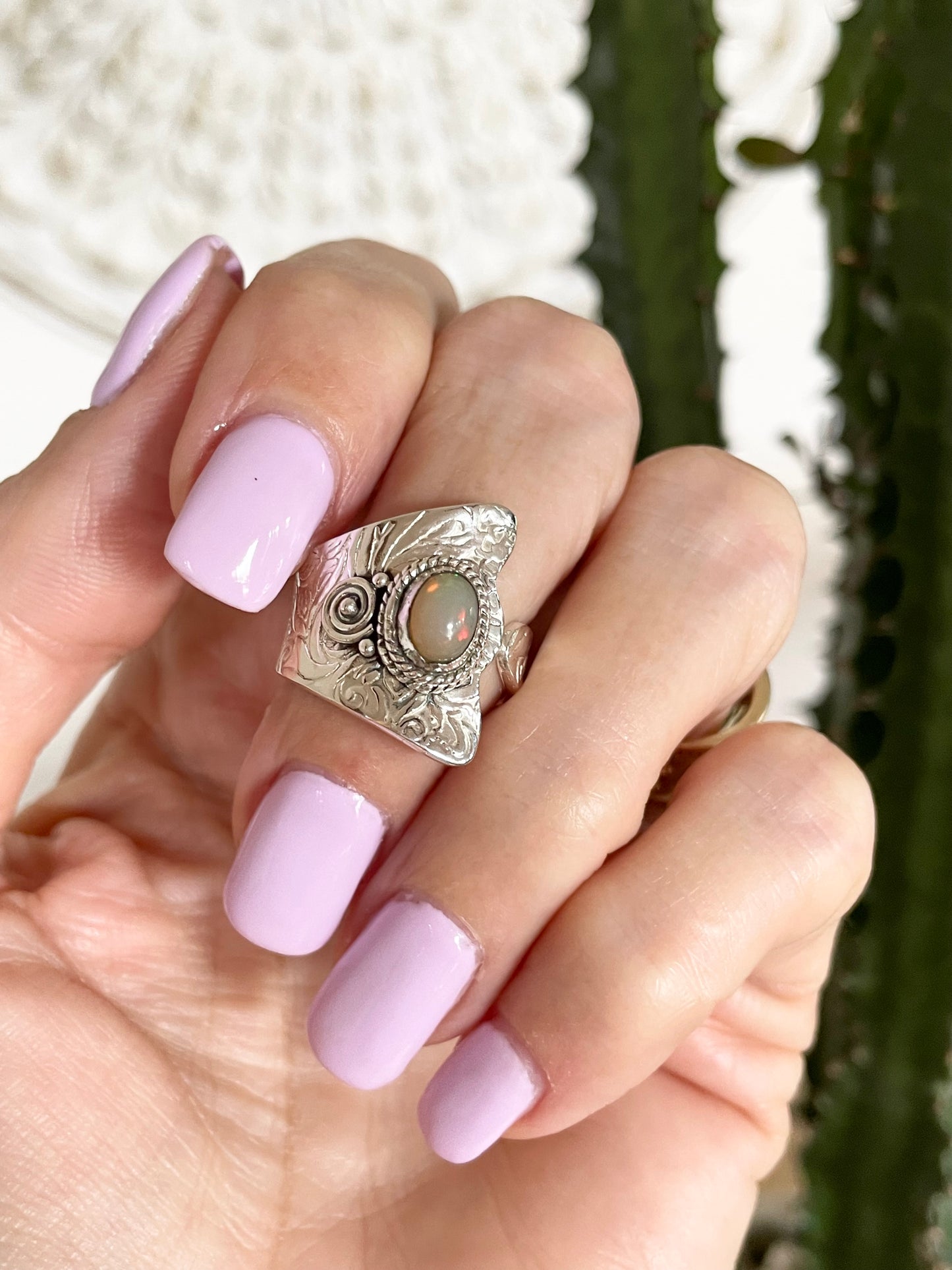 Ethiopian Opal Ring - adjustable size 6-10