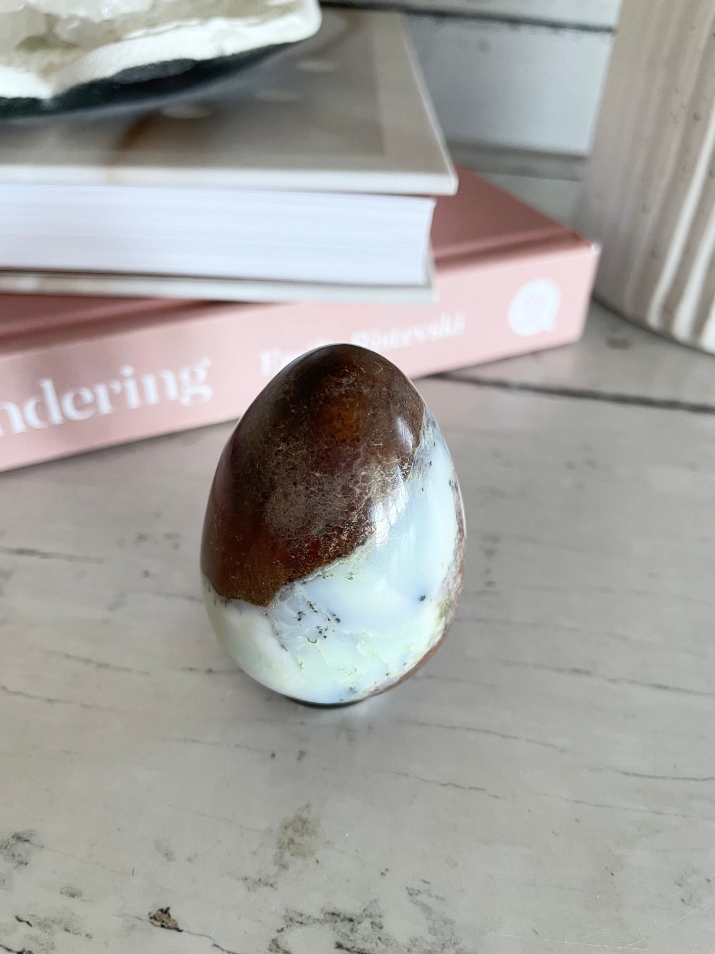 Chrysoprase Egg with holder