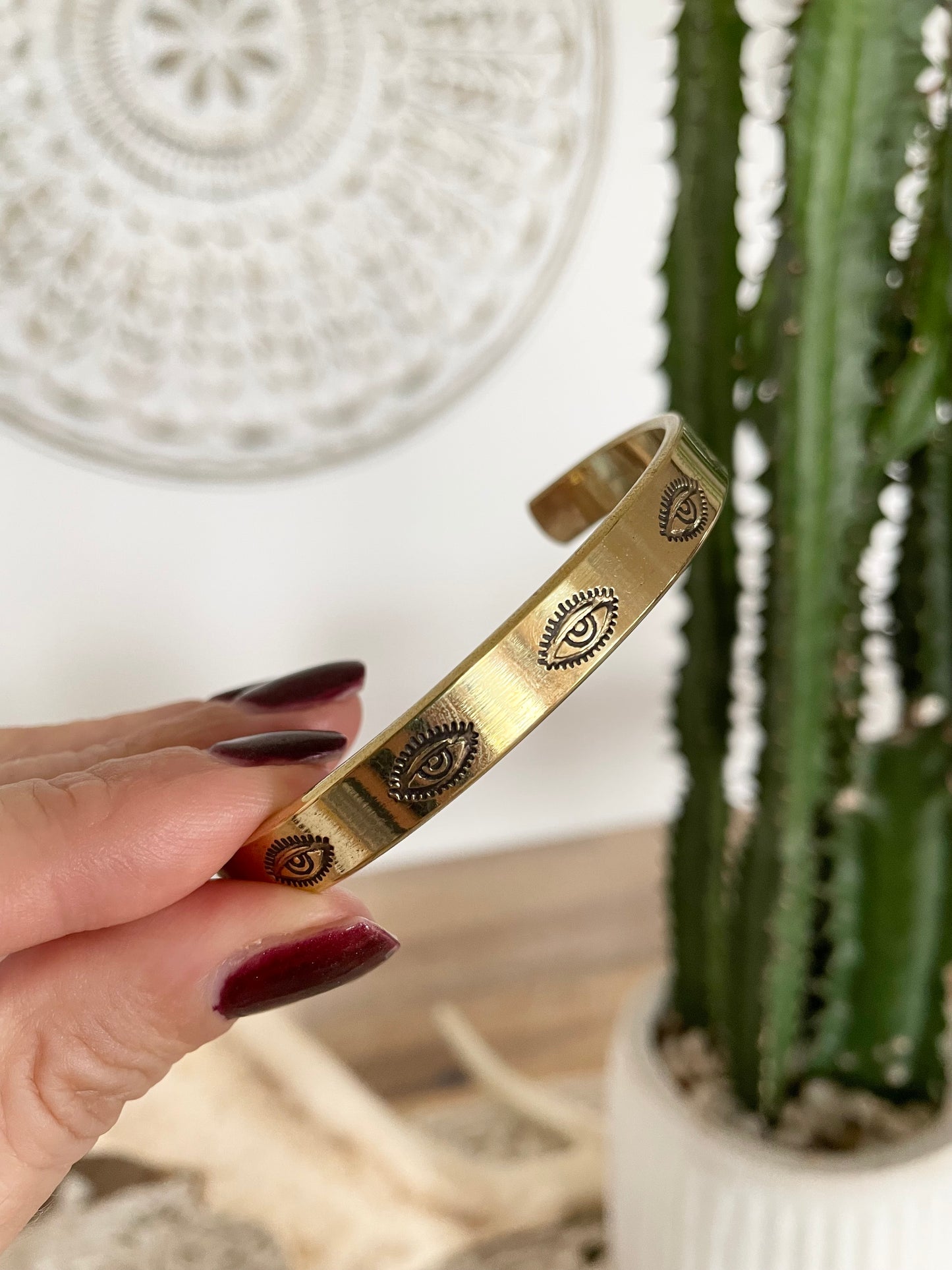 Brass Cuff ~ Evil Eye