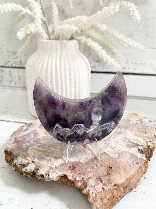 Chevron Amethyst Moon includes stand