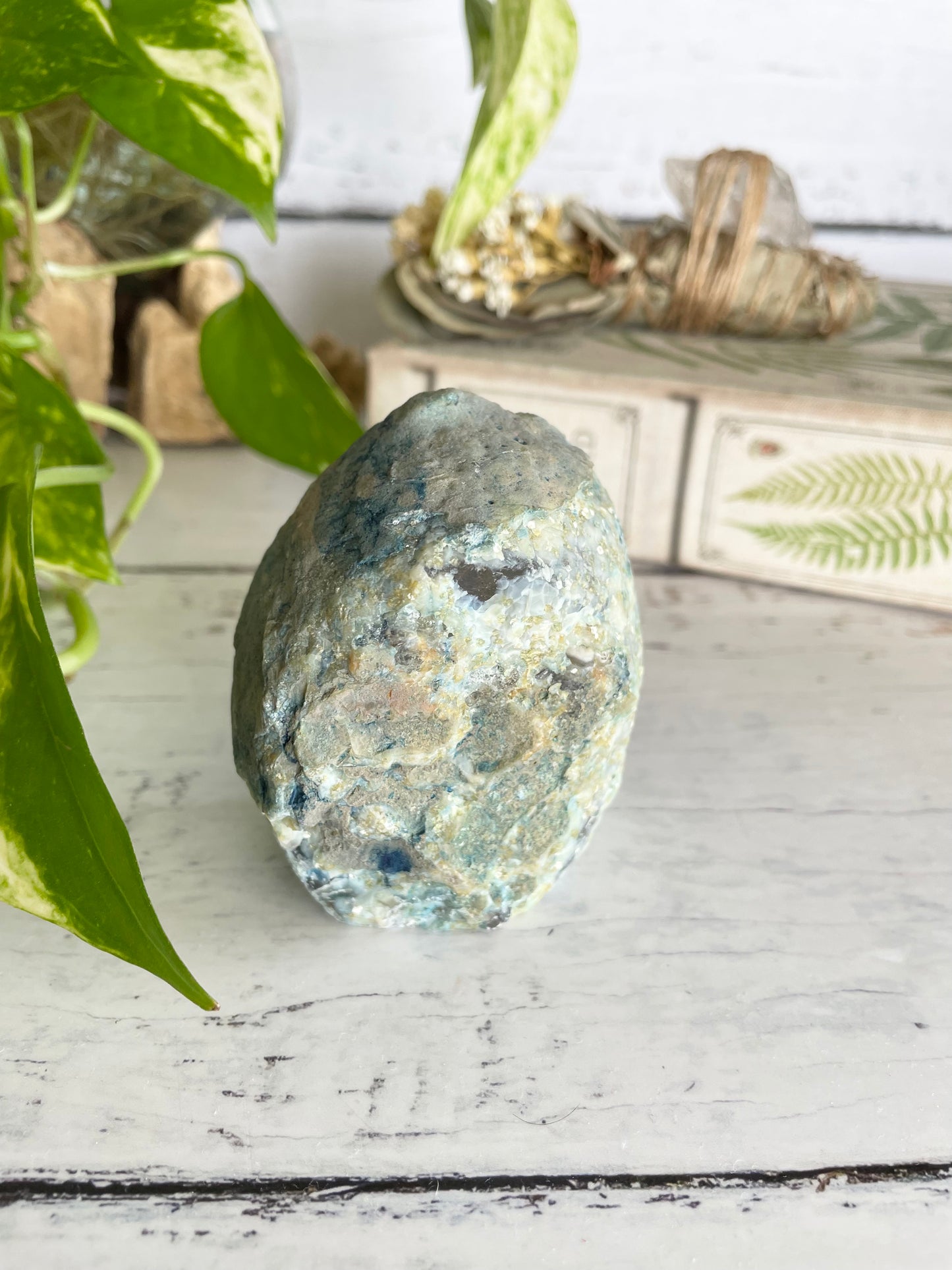 Agate Druzy Geode ~ Blue