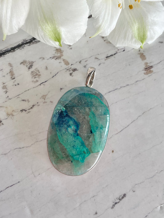 Arizona Shattuckite Silver Pendant