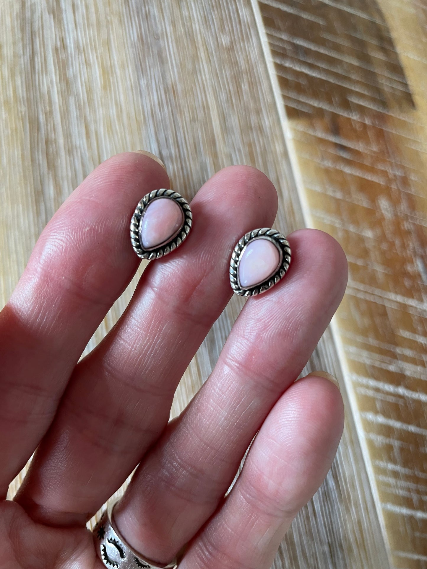 Pink Opal Studs