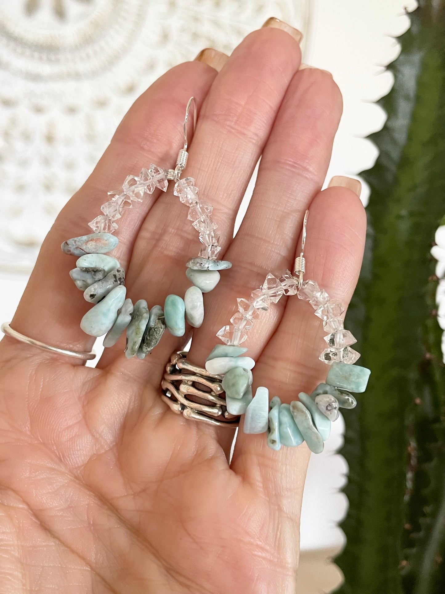 Herkimer \Larimar Earrings