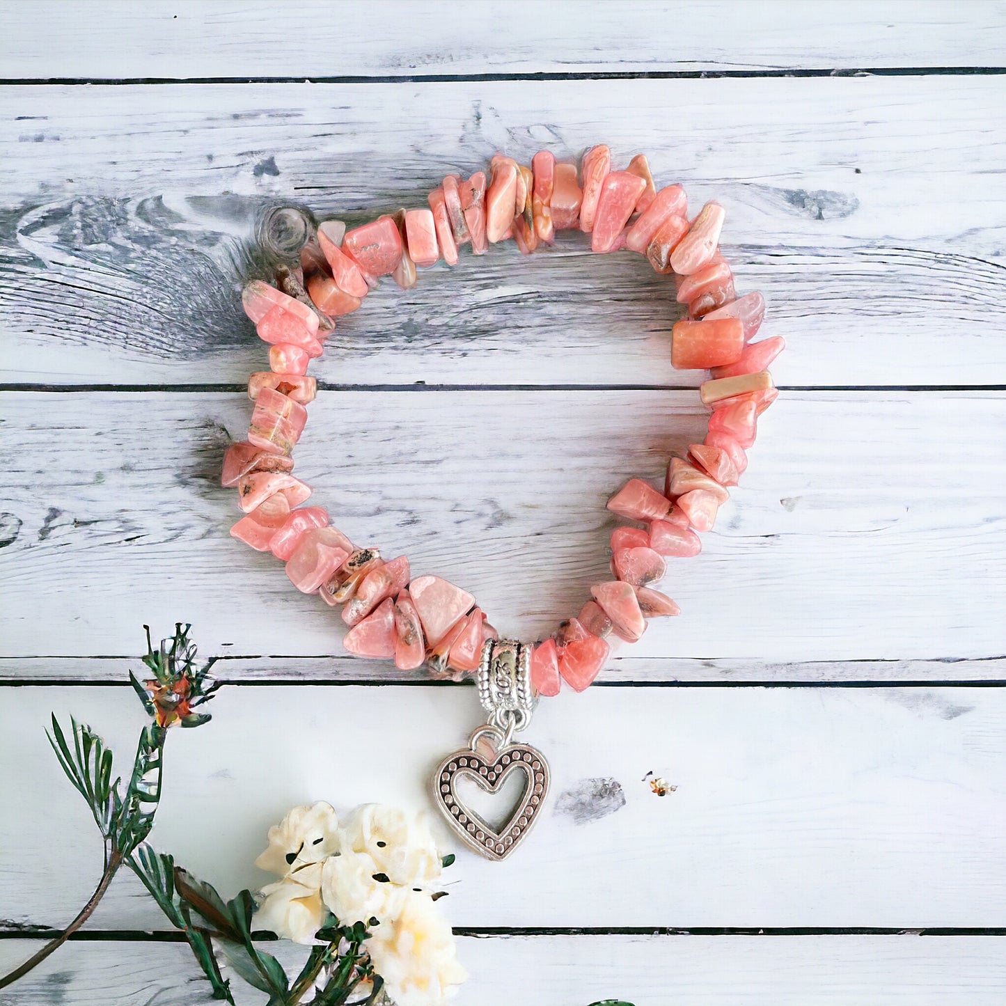 Argentinian Rhodochrosite Healing Chip Bracelet ~ Eternal Love