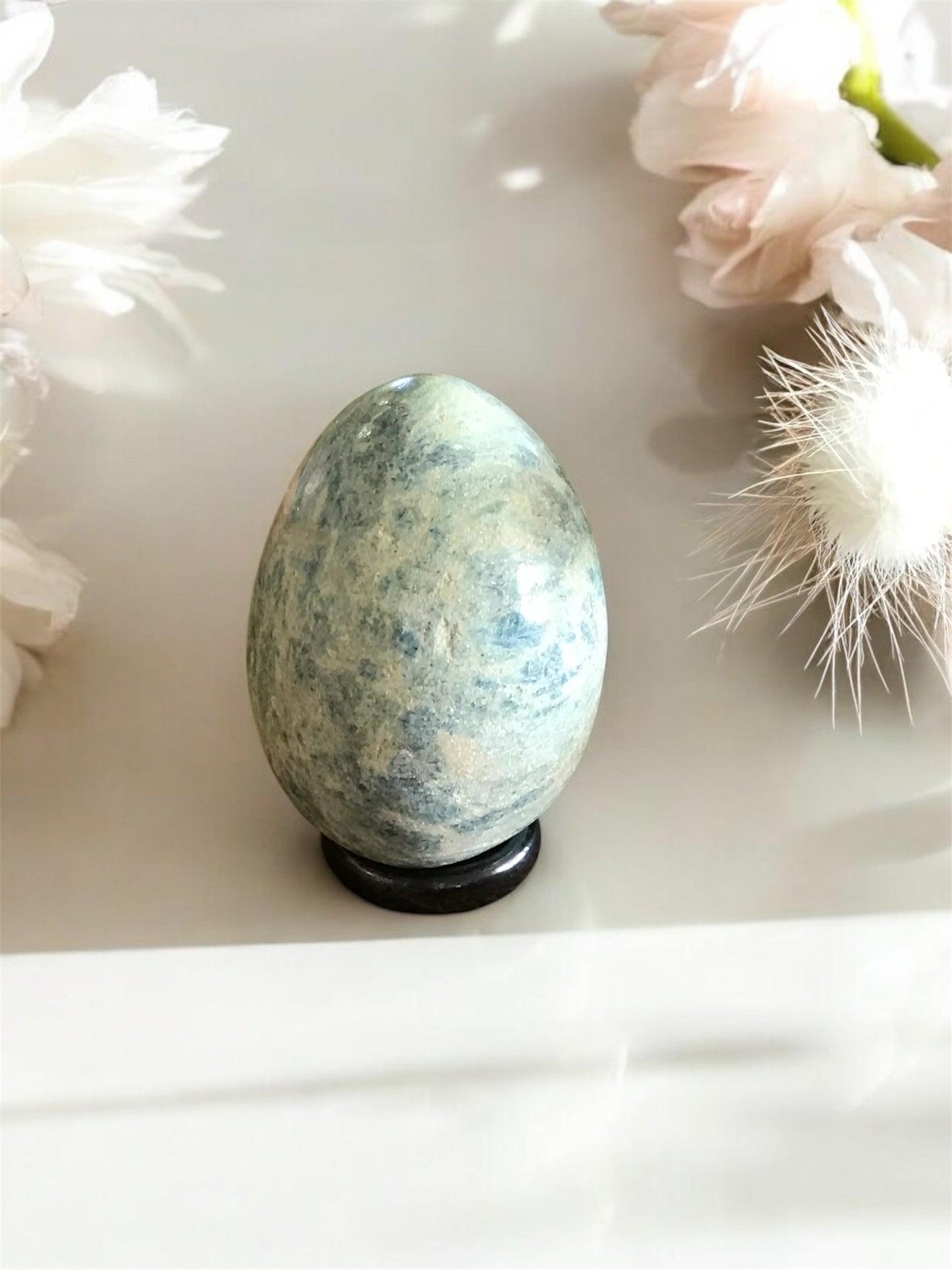 Ruby Fuchsite Egg Includes Hematite Ring